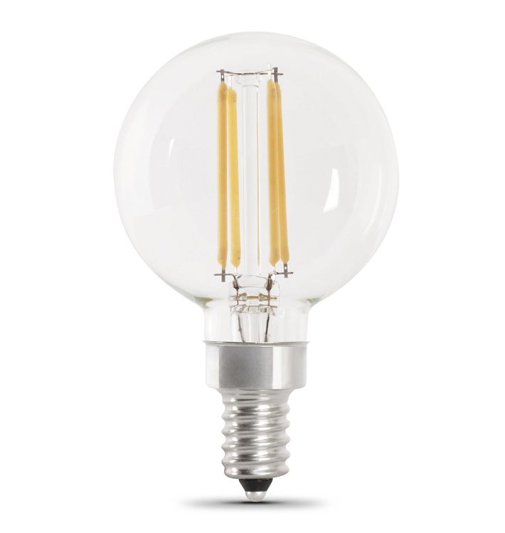 FEIT LED Filament G16.5 Clear 3.8W 40We Bulb 2 Pack