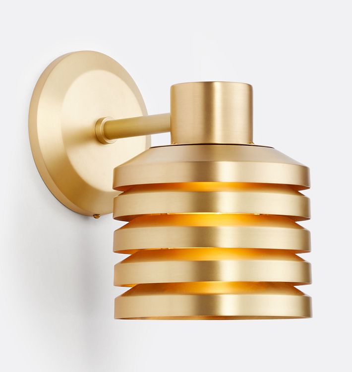 Macadam Sconce, Brushed Satin Brass