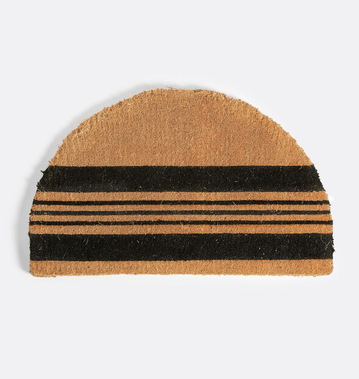 Horizontal Stripe Coir Doormat - Half Round