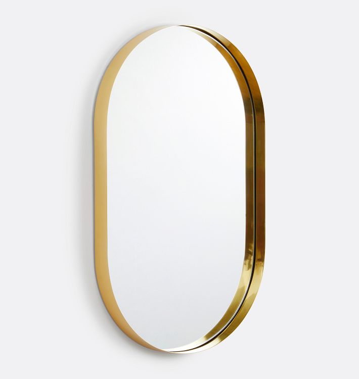 Deep Frame Pill Mirror, 22" x 36" - Aged Brass