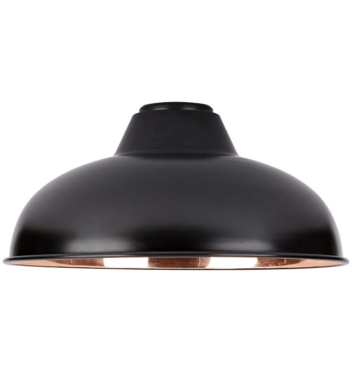 20in. Deep Dome Shade - Matte Black & Polished Copper