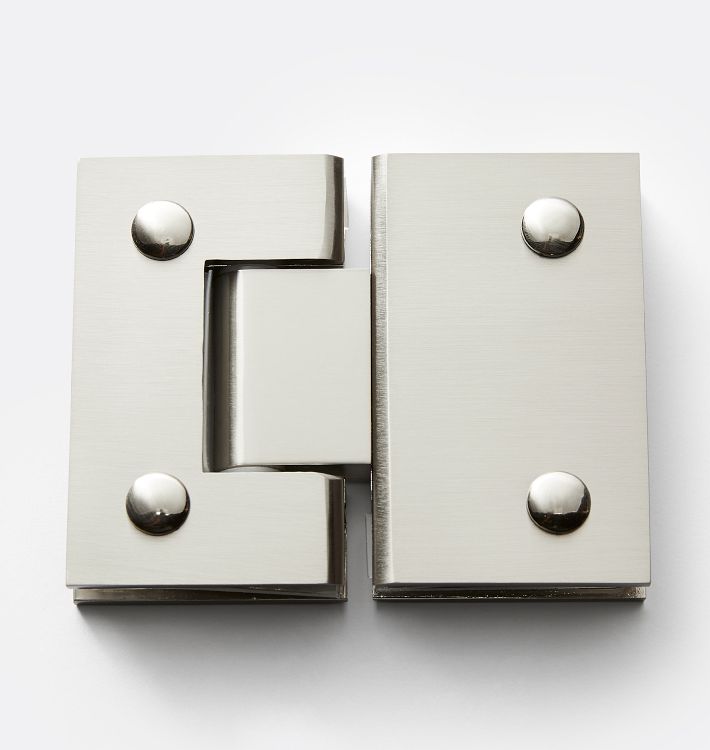 180 Degree Glass-to-Glass Shower Door Hinge, Brushed Nickel