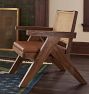 Tuttle Leather &amp; Caned Lounge Chair