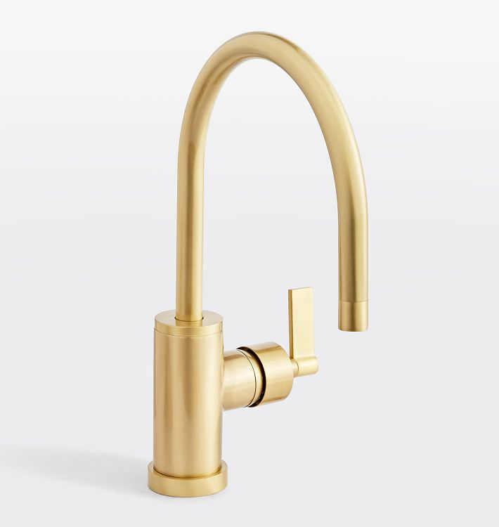 West Slope Lever Handle Single Hole Kitchen Faucet - Aged Brass