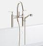 Rigdon Lever Handle Floor Mounted Tub Filler With Handshower - Polished Nickel