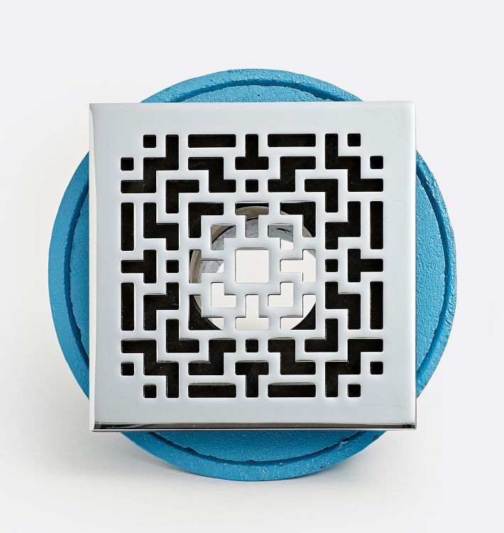 Retro Square Grille Shower Drain Assembly