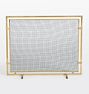 Brass Framed Single Panel Fireplace Screen