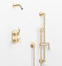 Rigdon Lever Handle Thermostatic Shower Set With Handshower, Aged Brass