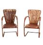 Pair of Weathered Vintage Cantilever Chairs