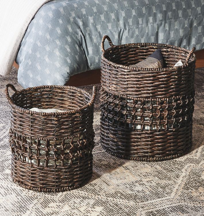 Lacey Round Woven Basket