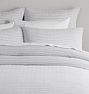 White Float Stripe Organic Duvet &amp; Shams