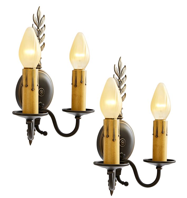 Pair of Colonial Revival 2-Light Candle Sconces