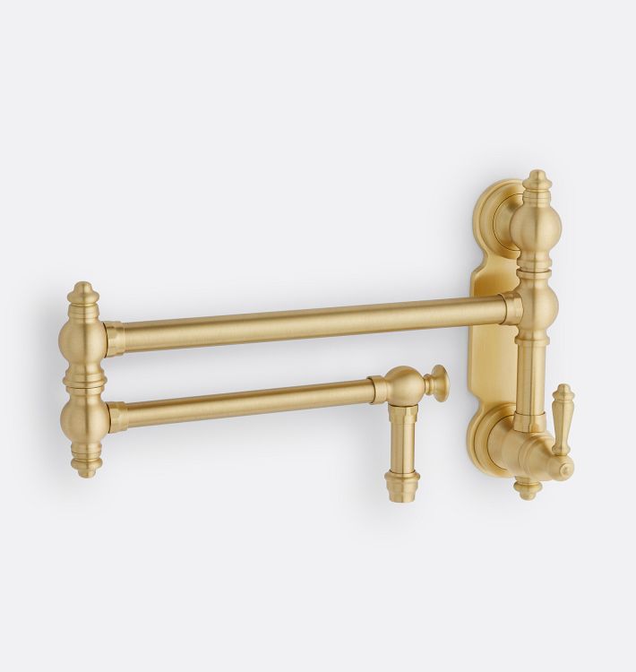 Robinet Mural Newport Brass Metropole - Pot Filler Brasse Poli, Pour Cuisine Pro