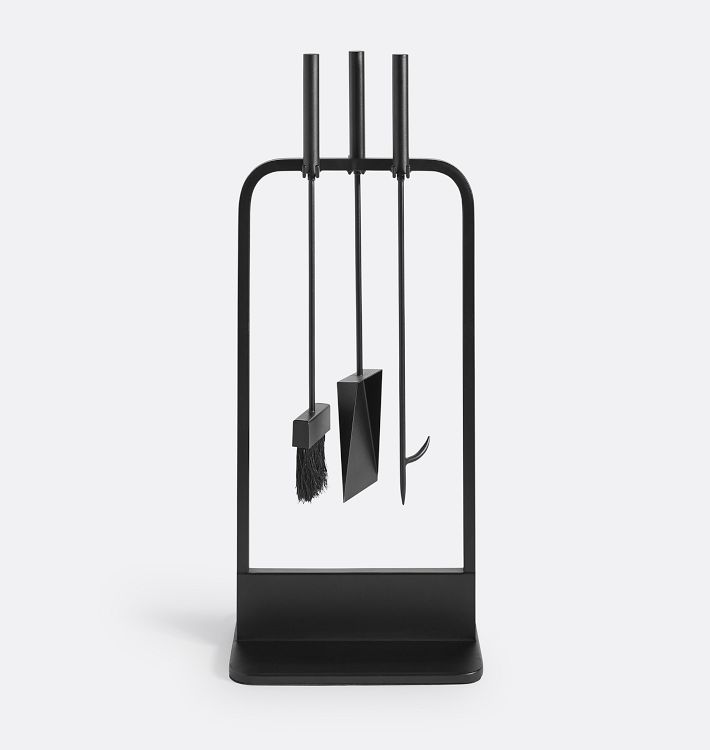 Watson Modern Fireplace Tool Set, Matte Black