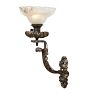 Extraordinary Antique Classical Revival Sconce in Weighty Cast Bronze