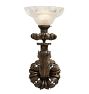 Extraordinary Antique Classical Revival Sconce in Weighty Cast Bronze