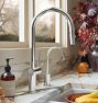 La Spezia Pull Down Kitchen Faucet With Button Sprayer