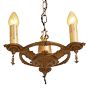 Vintage 3-Light Candle Chandelier with Original Polychrome Highlights