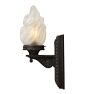 Single Antique Classical Revival Sconce with Frosted Flame Shade