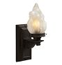 Single Antique Classical Revival Sconce with Frosted Flame Shade