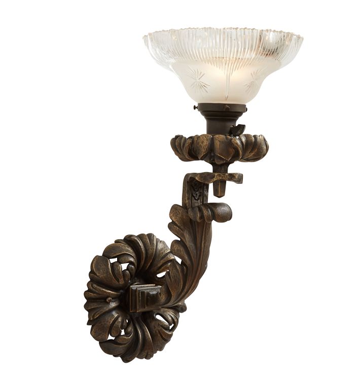 Extraordinary Antique Classical Revival Sconce in Weighty Cast Bronze