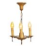 Vintage 3-Light Candle Chandelier with Original Polychrome Highlights