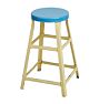 Vintage Blue &amp; Yellow Steel Stool