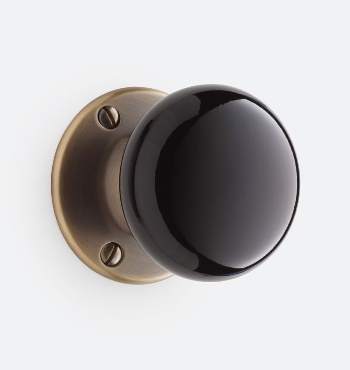 Tate Black Porcelain Knob Mortise Interior Door Set