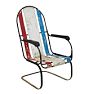 Vintage Red, White, and Blue Cantilevered Patio Chair