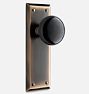 Putman Black Porcelain Knob Mortise Interior Door Set - BA Passage Left