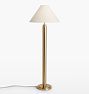 Barden Cylinder Floor Lamp, Antique Brass - White Sloped Shade