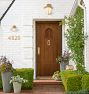 Horizontal Stripe Coir Doormat - Half Round