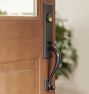 Putman Black Porcelain Knob Exterior Door Hardware Tube Latch Set