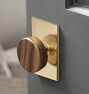 Tumalo Walnut Knob Tube Latch Interior Door Set, Rectangular Backplate