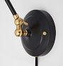 Imbrie Articulating Plug-In Sconce with Aged Brass Accents