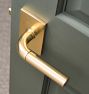 Tumalo Brass Lever Tube Latch Interior Door Set, Rectangular Backplate