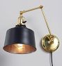 Imbrie Articulating Plug-In Sconce with Aged Brass Accents