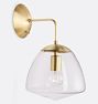 Oswego Sconce, Aged Brass - Clear Glass Shade