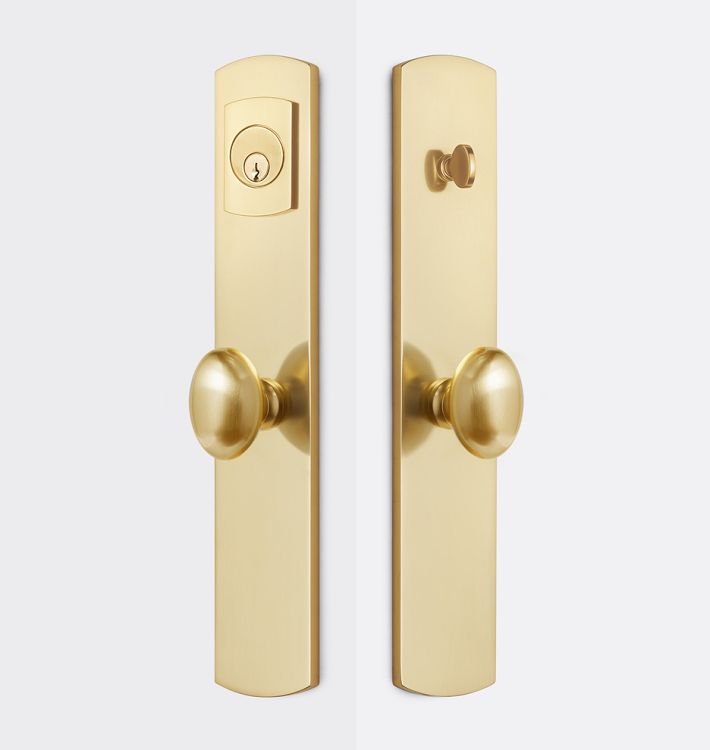 Arched Oval Knob Exterior Door Hardware Tube Latch Set