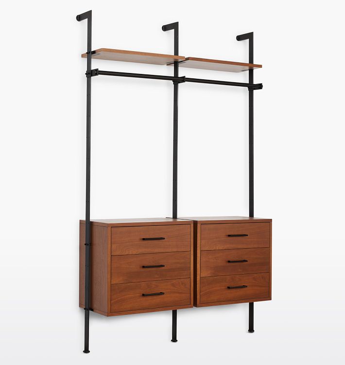 Holgate 96" Modular Closet - 2 shelves - 2 rods - 2 drawers - Oil-Rubbed bronze