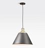 Butte 18&quot; Cone Aged Brass Pendant