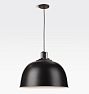 Butte 22" Dome Pendant, Oil-Rubbed Bronze Fitter - Matte Black Shade - 45" Length