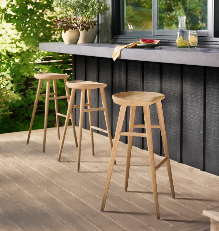 Randle Tractor Indoor/Outdoor Teak Counter &amp; Bar Stool