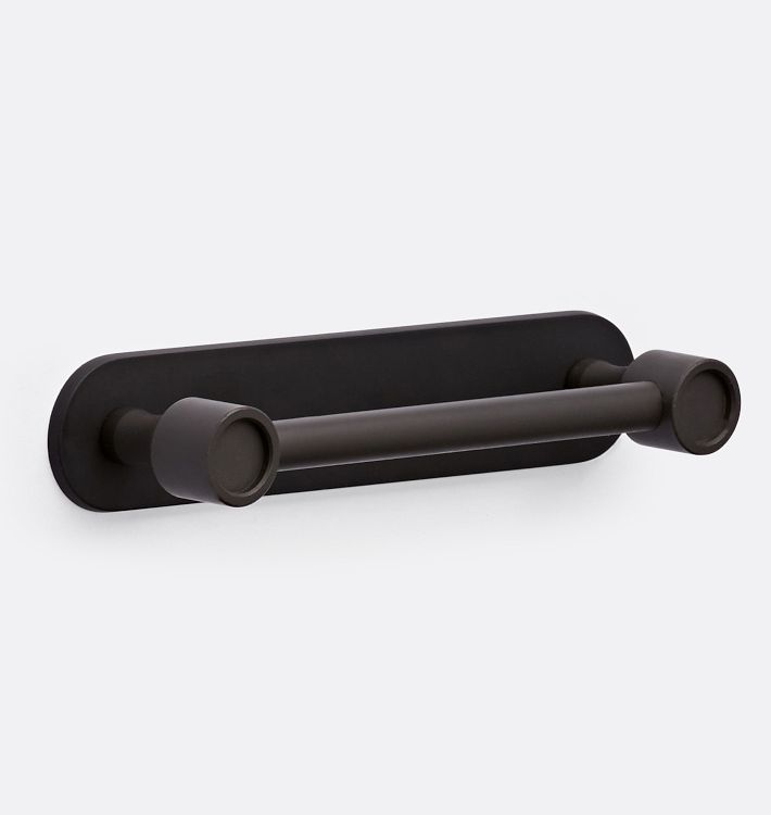 Perles Drawer Pull with Rounded Rectangle Backplate, 4" - Oil-Rubbed Bronze