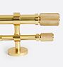 Double Adjustable Trask Brass Drapery Rod Set - 48" - 88", Aged Brass