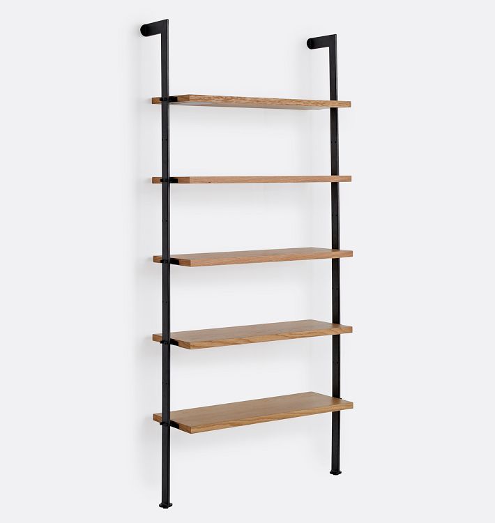 Holgate White Oak Modular 5-Shelf Set with 72" Rails