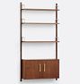 Hart Modular Walnut Shelving Unit with Cabinet