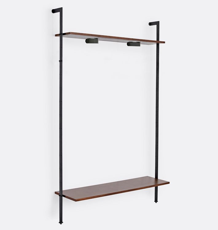 Holgate Walnut Modular 2-Shelf 60" Media Stand with 96" Rails