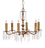 Vintage Classical Revival Candle Chandelier with Crystal Spears