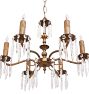 Vintage Classical Revival Candle Chandelier with Crystal Spears